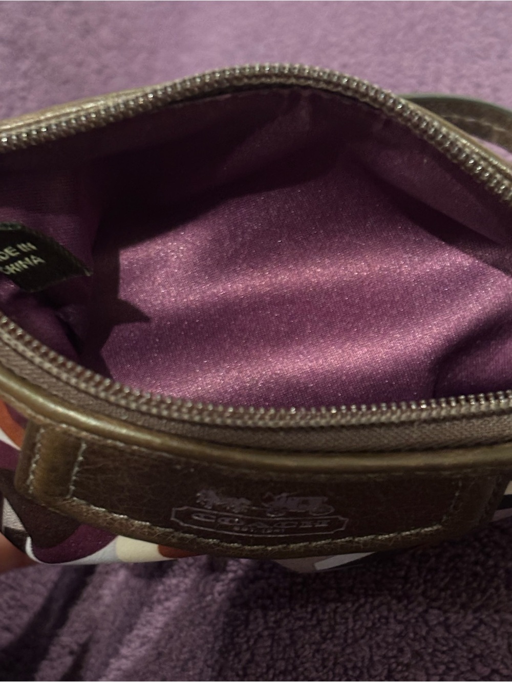Coach Multicolor Circle-Print Wristlet in Purple, Orange and Brown - Picture 6 of 11
